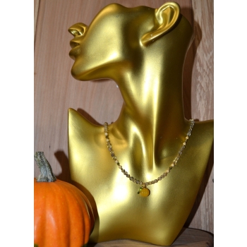 Naszyjnik  handmade z jadeitu kwarcu rutylowego i agatu .